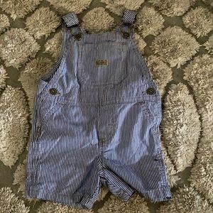 12 month striped overalls